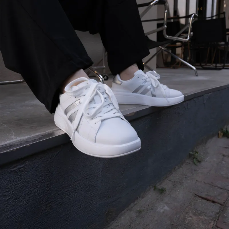 AILIAI Ailei Height Increasing Lightweight Slip Resistant Low Top White Sneakers Unisex White-6
