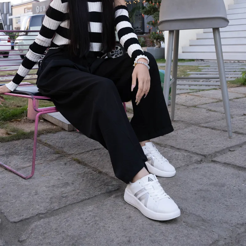 AILIAI Ailei Height Increasing Lightweight Slip Resistant Low Top White Sneakers Unisex White-7