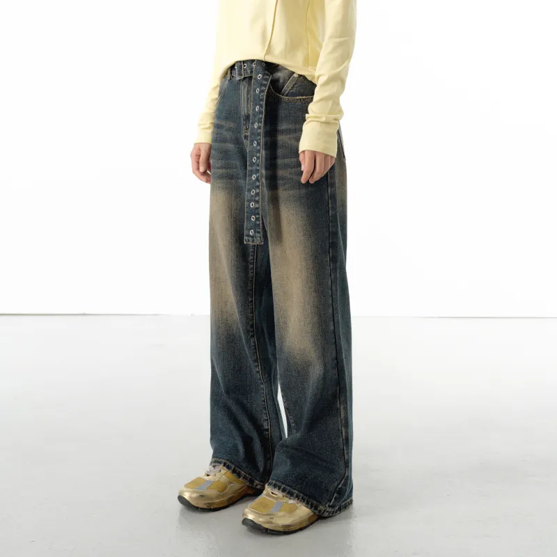 BLUELANDINC Jeans Women's Washed Dark Blue-2