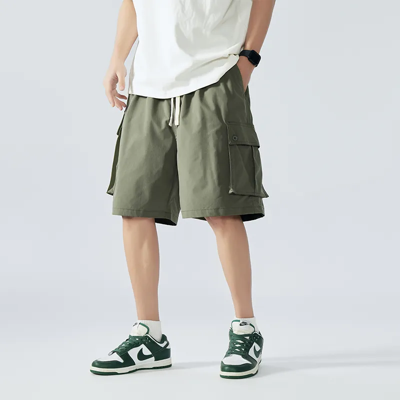 HEMC Cargo Shorts Unisex Army Green-2