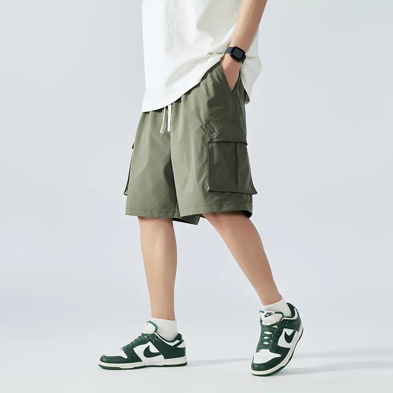 HEMC Cargo Shorts Unisex Army Green-3