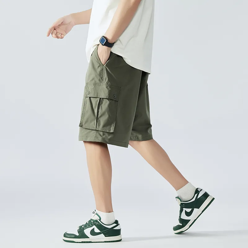 HEMC Cargo Shorts Unisex Army Green-4