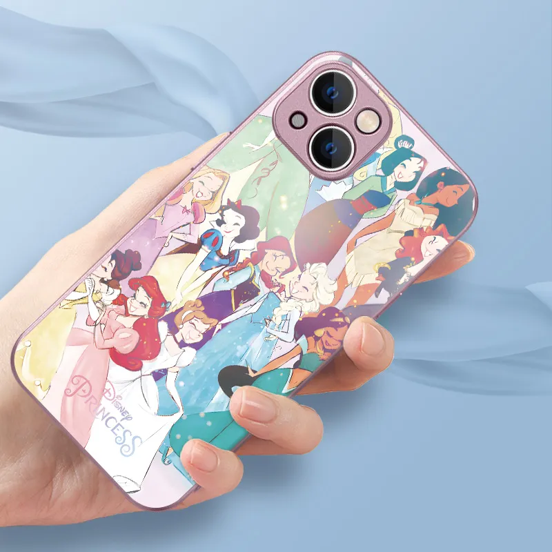 Disney Glass Material Princess Collection Phone Cases For Iphone11/12/13/14/PLUS/PRO/MAX-2