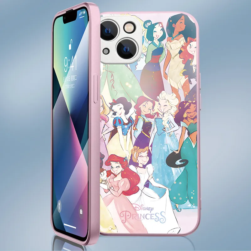 Disney Glass Material Princess Collection Phone Cases For Iphone11/12/13/14/PLUS/PRO/MAX-3