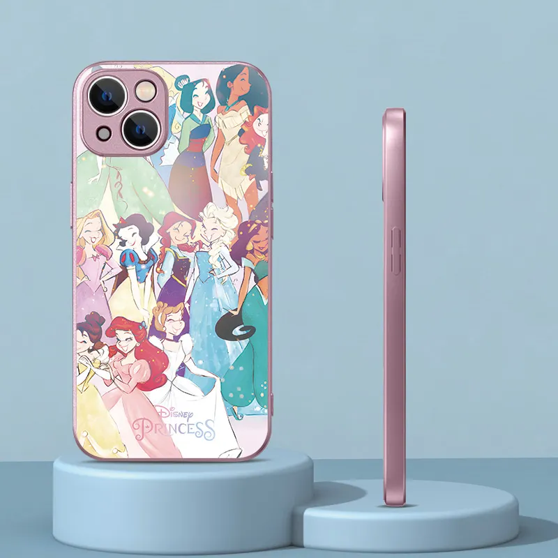 Disney Glass Material Princess Collection Phone Cases For Iphone11/12/13/14/PLUS/PRO/MAX-4