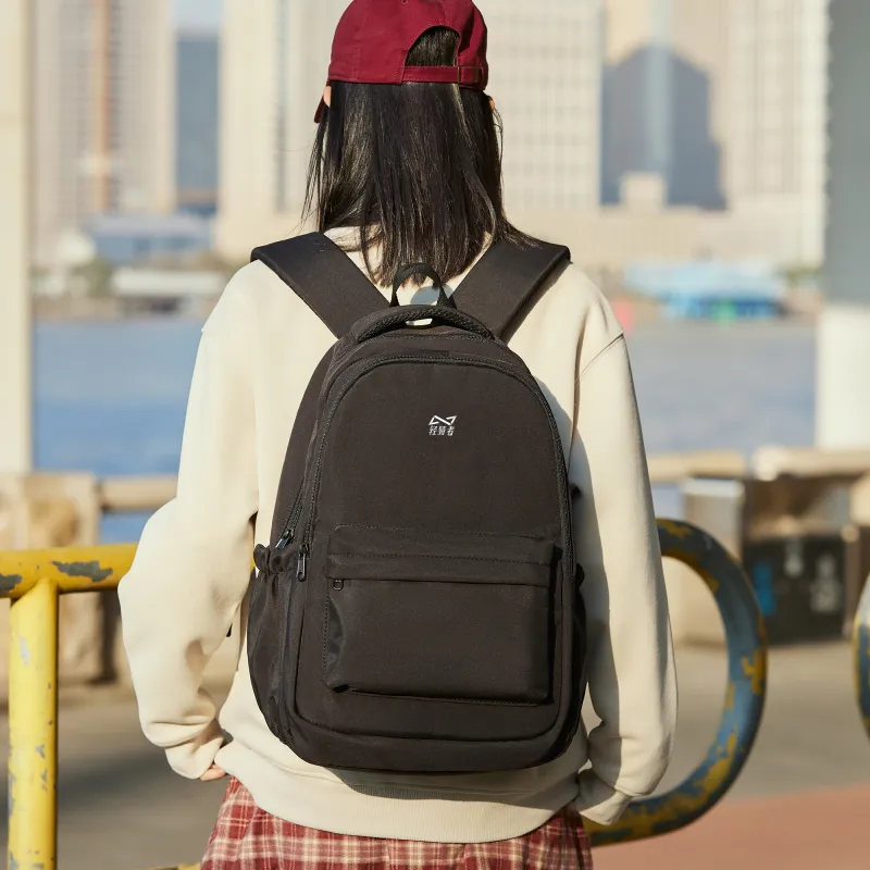KEYSTREET Fabric Backpack Unisex Ecru/Classic Black/Haze Blue/Mint Green-12