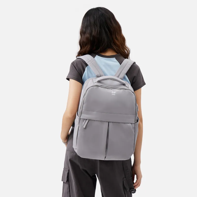 QING QI ZHE Fabric Laptop Bag Travel Bag Backpack Unisex Black/Gray/Blue/Green/Ecru/Purple-34