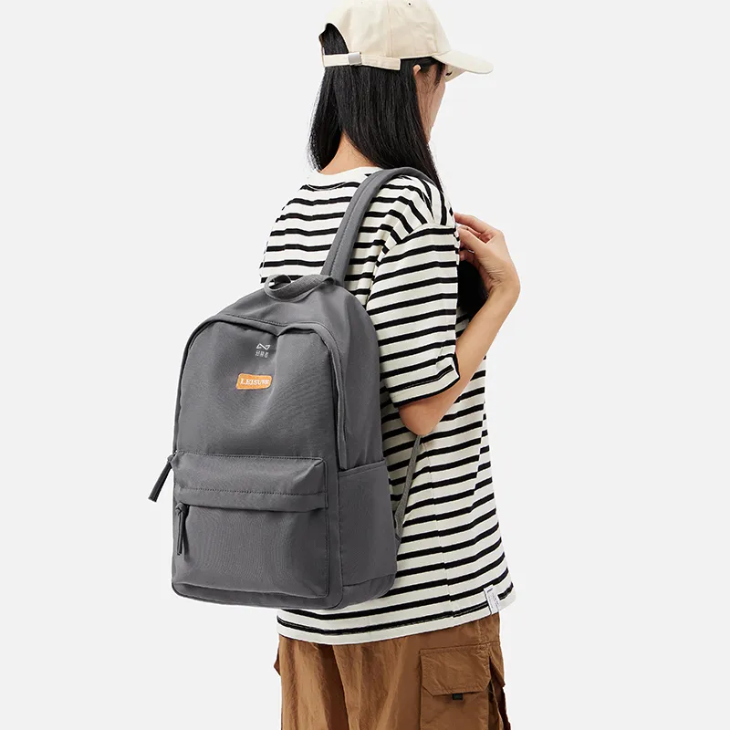 QING QI ZHE Canvas Backpack Backpack Backpack Travel Bag Regular Unisex Black/White/Gray-20