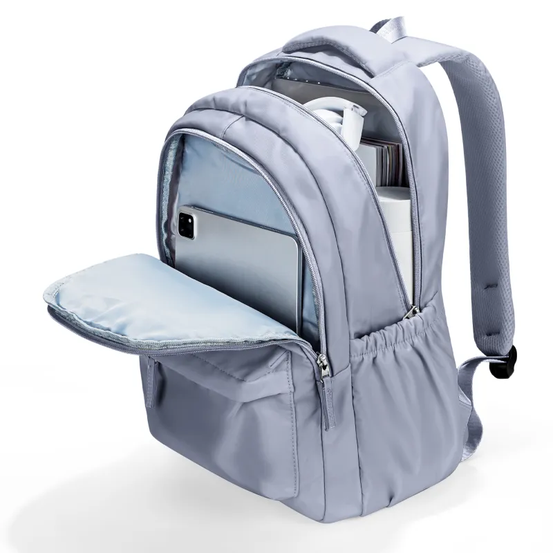 KEYSTREET Fabric Backpack Unisex Ecru/Classic Black/Haze Blue/Mint Green-18