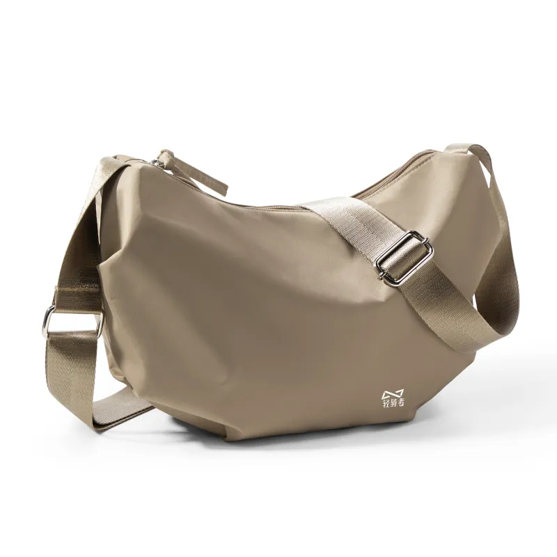 QING QI ZHE Fabric Crossbody Bag Shoulder Bag Dumpling Bag Regular Unisex Black/White/Khaki-16