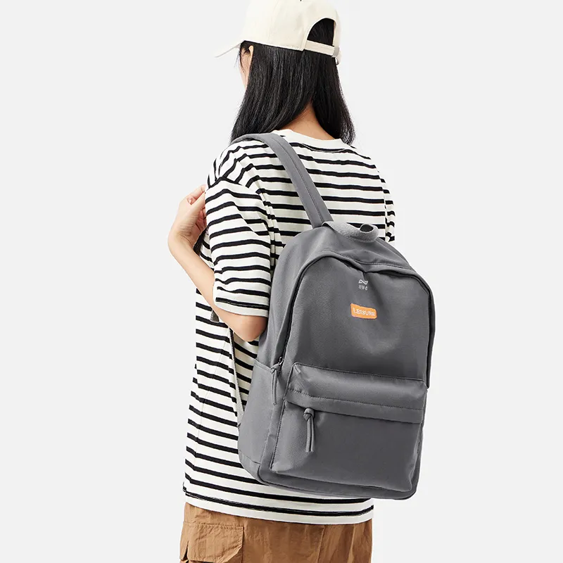 QING QI ZHE Canvas Backpack Backpack Backpack Travel Bag Regular Unisex Black/White/Gray-19