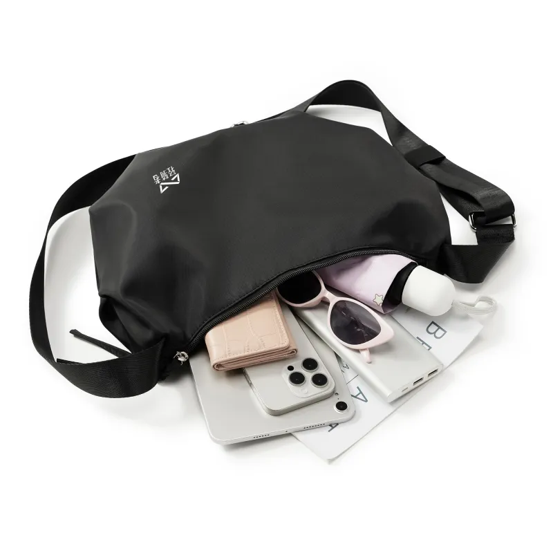 QING QI ZHE Fabric Crossbody Bag Shoulder Bag Dumpling Bag Regular Unisex Black/White/Khaki-2