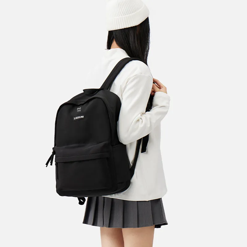 QING QI ZHE Canvas Backpack Backpack Backpack Travel Bag Regular Unisex Black/White/Gray-12