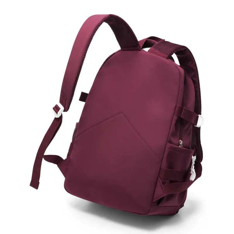 KEYSTREET Fabric Backpack Unisex Burgundy/White & Blue/Green/Blue-4