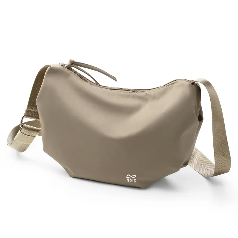 QING QI ZHE Fabric Crossbody Bag Shoulder Bag Dumpling Bag Regular Unisex Black/White/Khaki-19