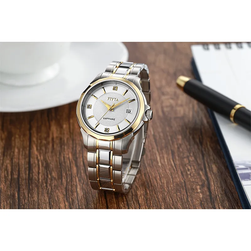 Fiyta Classic Collection TGA0058.TWT Mechanical Movement Stainless Steel Strap Watch Men's Watches Silver Dial-5