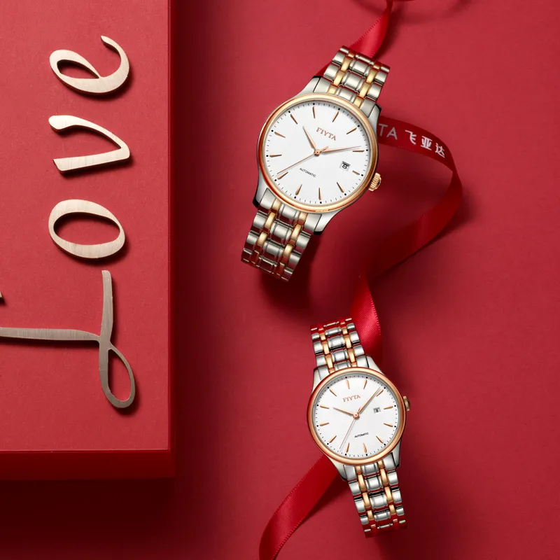 Fiyta Classic Collection Automatic Mechanical Movement Stainless Steel Strap Watch Unisex White Dial-1