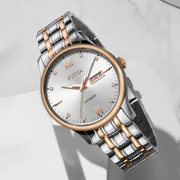 Fiyta Classic Collection Automatic Mechanical Movement Stainless Steel Strap Watch Men's Watches Black Dial-1