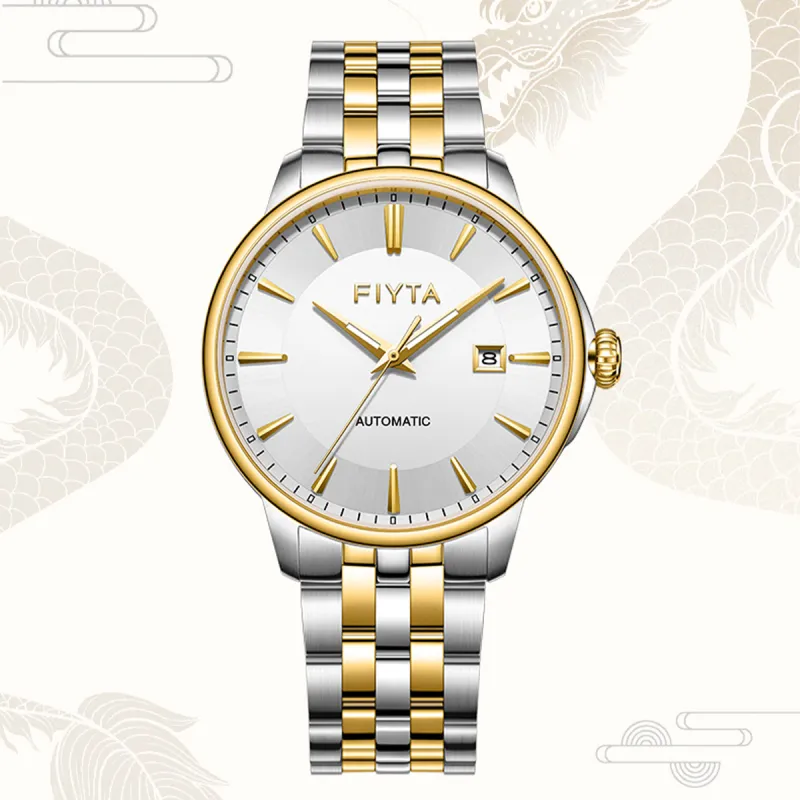 Fiyta Core Series GA520010.TWT Automatic Mechanical Movement Stainless Steel Strap Watch Men's Watches White Dial-4