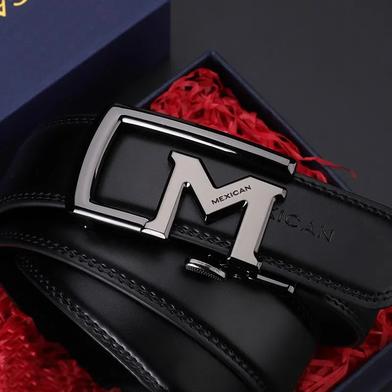 MEXICAN Split Cow Leather Belts Men's 3.5cm-4