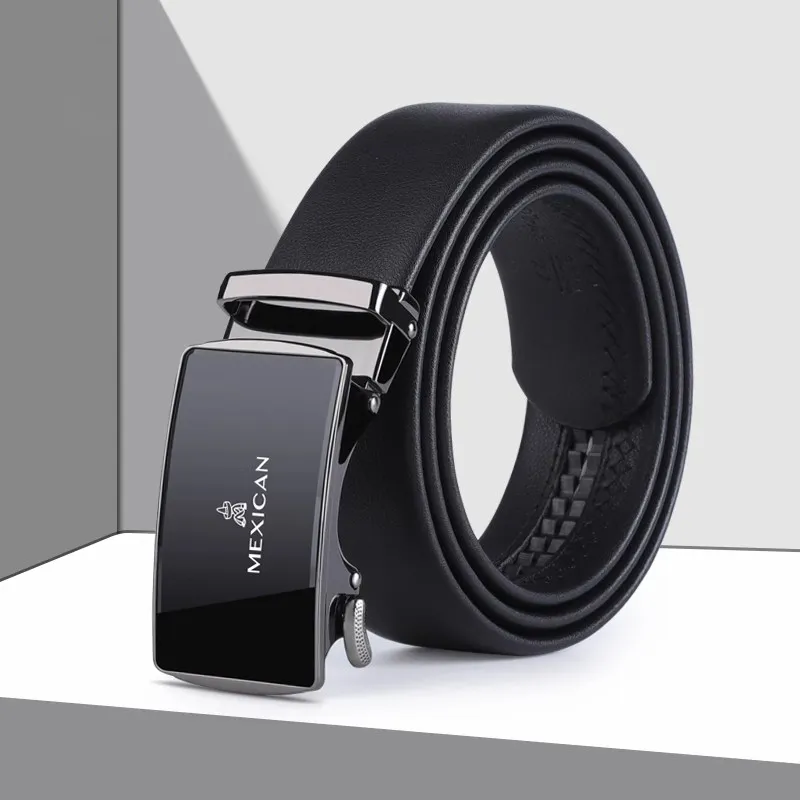 MEXICAN Split Cow Leather Belts Men's 3.5cm-1