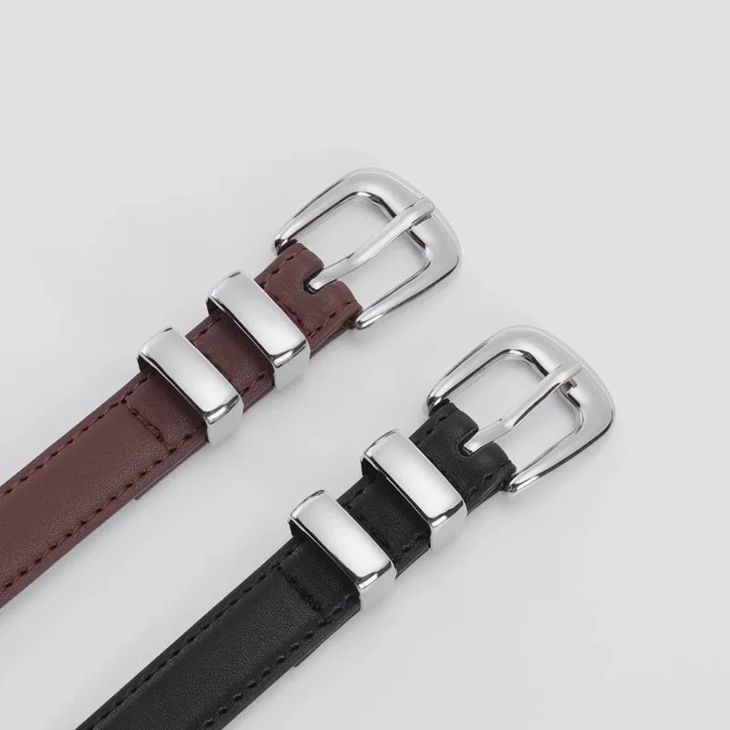 MEXICAN Cow Split Leather Leather Belts Women's Width 1.9cm-4
