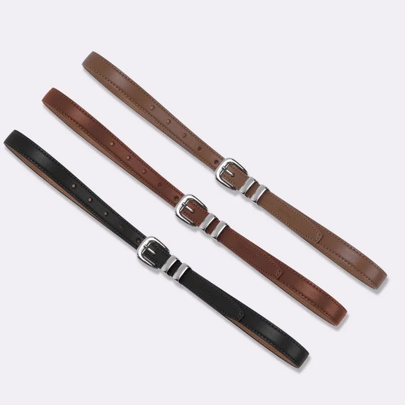 MEXICAN Cow Split Leather Leather Belts Women's Width 1.9cm-1