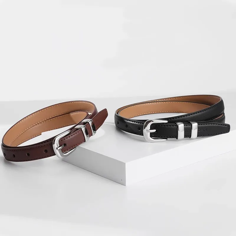 MEXICAN Cow Split Leather Leather Belts Women's Width 1.9cm-2