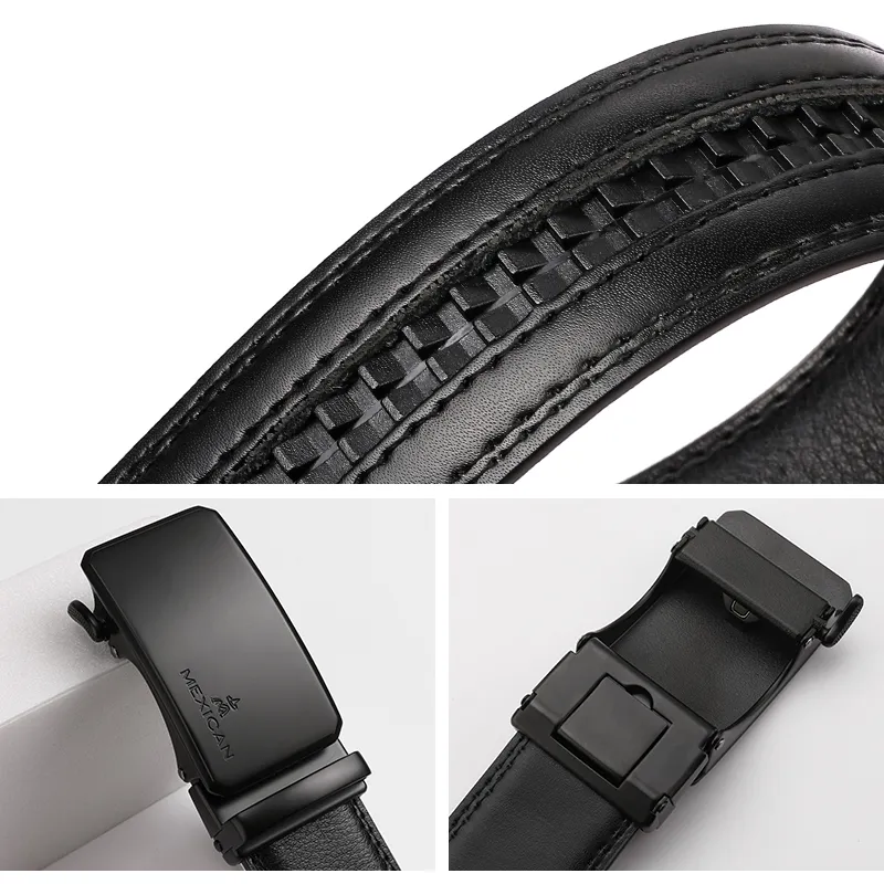 MEXICAN Split Cow Leather Belts Men's 3.5cm-4