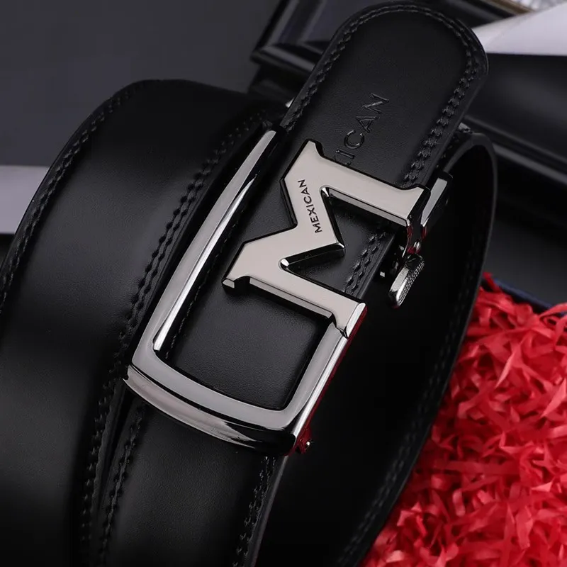 MEXICAN Split Cow Leather Belts Men's 3.5cm-2