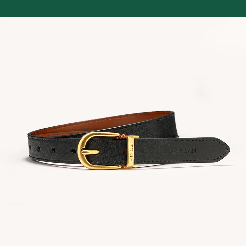 MEXICAN Split Cow Leather Belts Women's 2.4cm-4