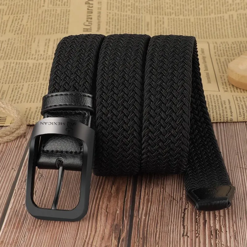 MEXICAN Canvas Leather Belts Men 3.3cm-4