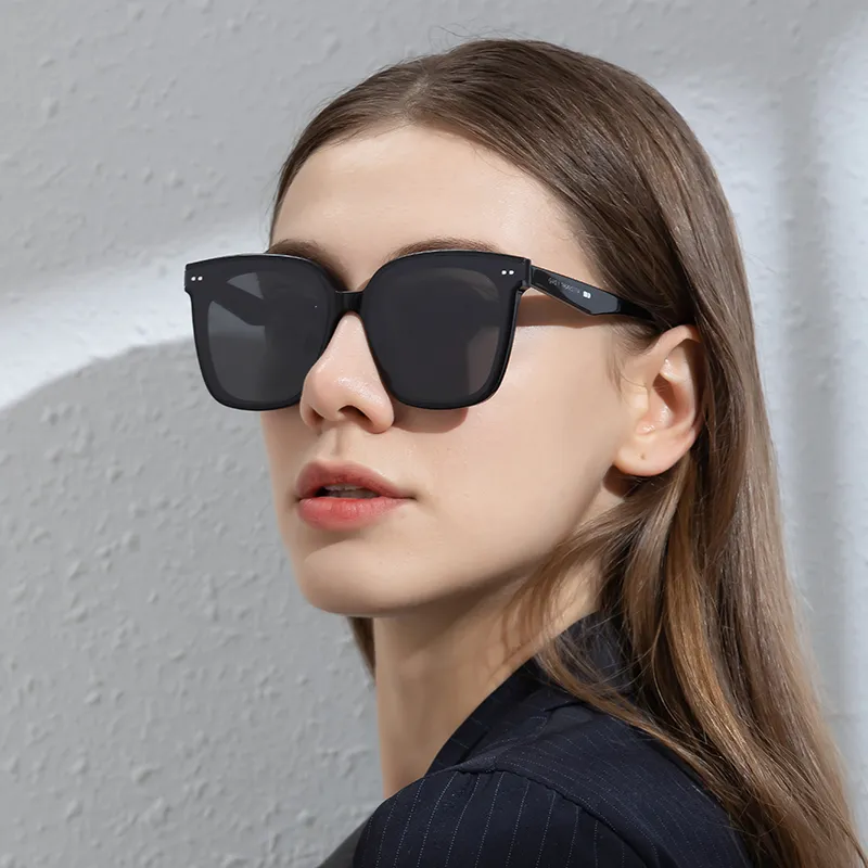 SUPER SUNG Plate Frame Irregular Shape Sunglasses Unisex Black-4