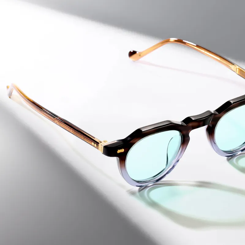 SUPER SUNG Plate Frame Round Sunglasses Unisex-4