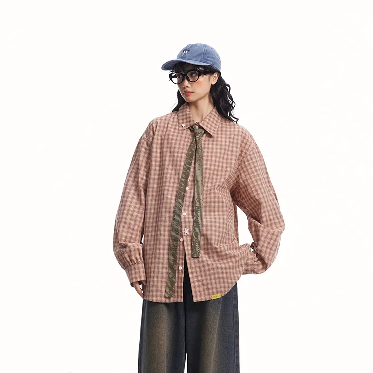 Saotome Shirt Women's Pink Plaid-2