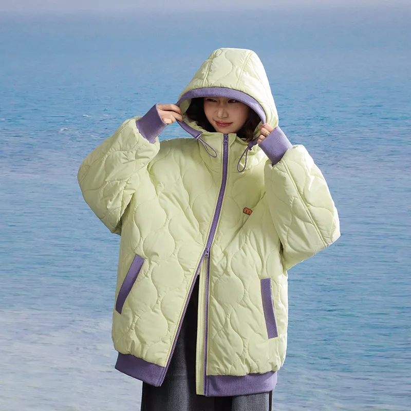 Madgood Puffer Jackets Unisex Beige Yellow Comes With Earphone Case-3