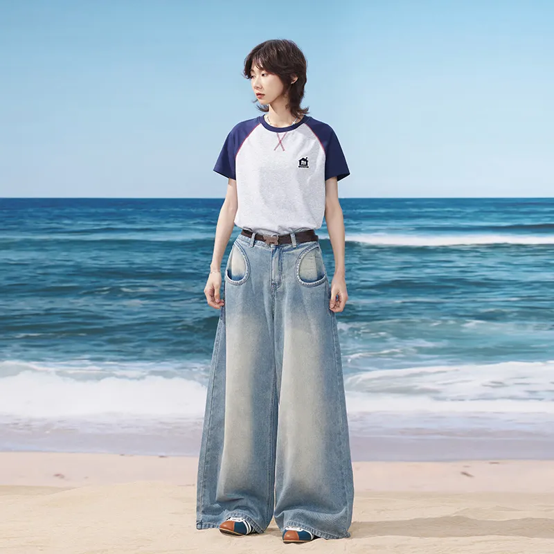 Madgood Jeans Women's Vintage Blue Comes With Earphone Case-5