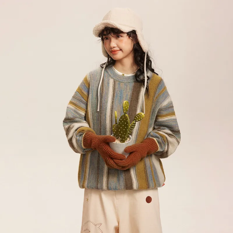Saotome Sweater Unisex Oil Painting Blue Gray-2