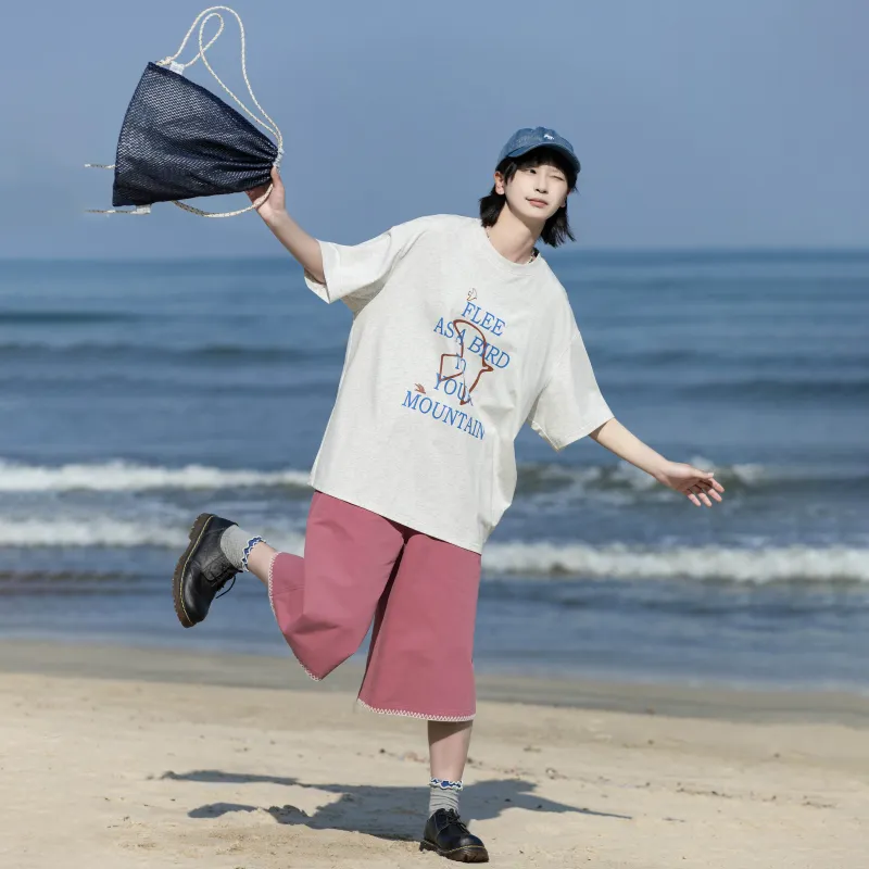 Saotome T Shirt Women's White Heather Gray-5