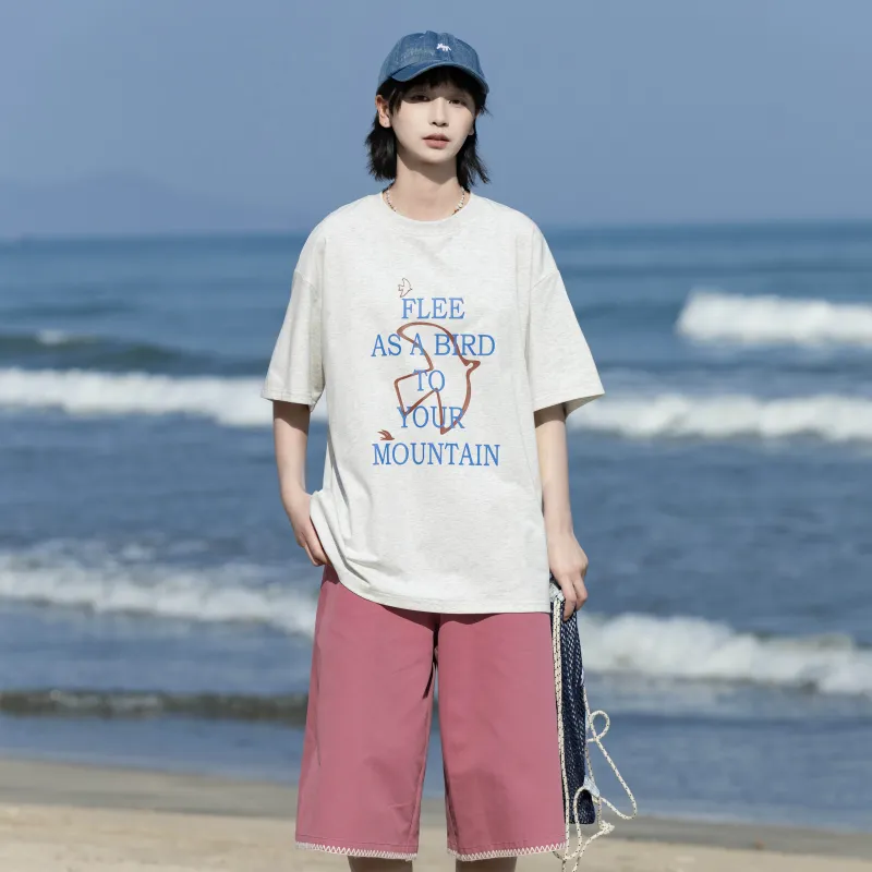 Saotome T Shirt Women's White Heather Gray-4