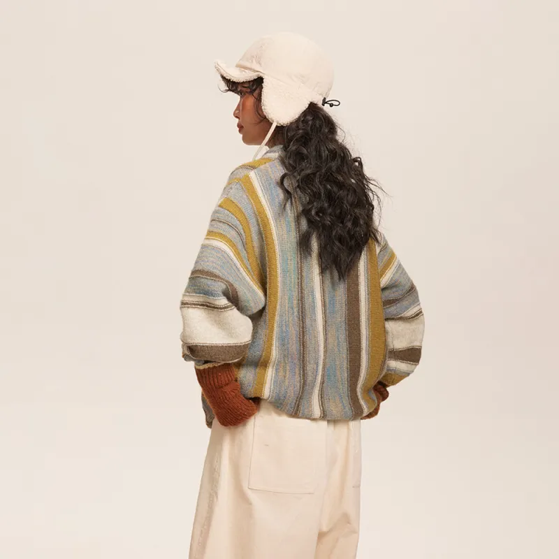 Saotome Sweater Unisex Oil Painting Blue Gray-6