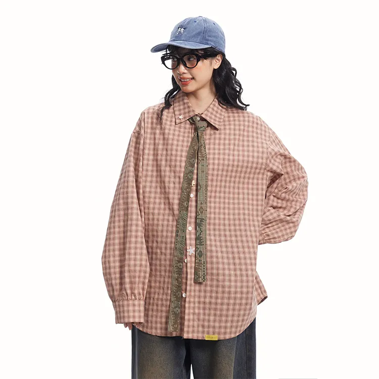Saotome Shirt Women's Pink Plaid-4
