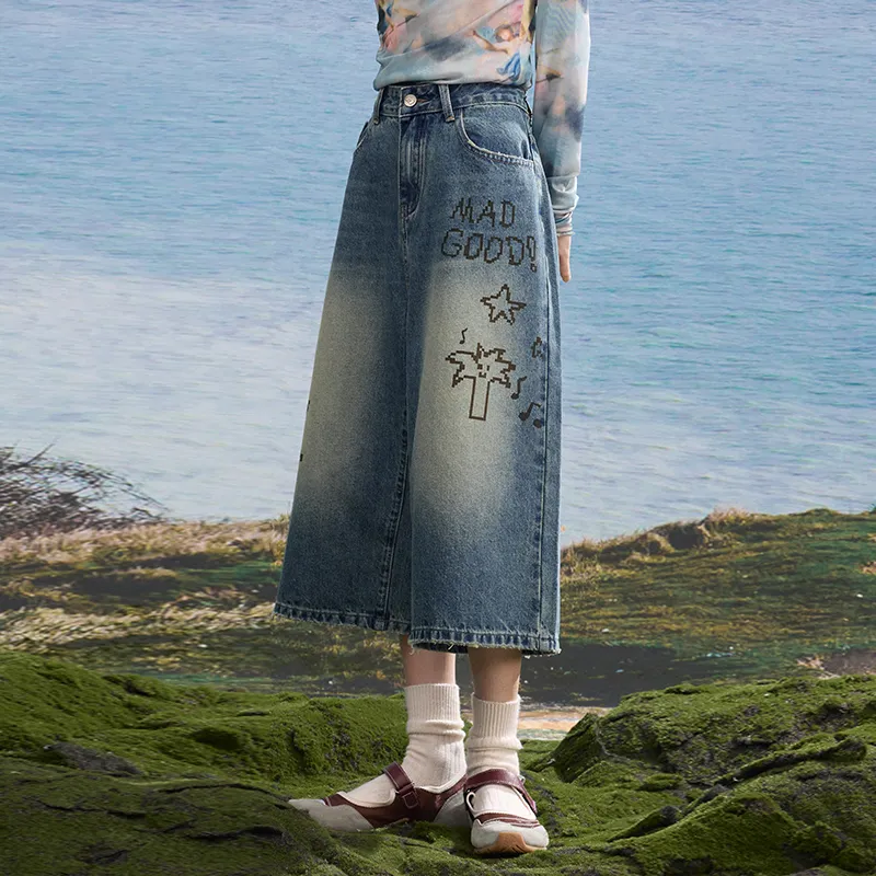 Madgood Denim Shorts Unisex Nostalgic Blue Comes With Earphone Case-6