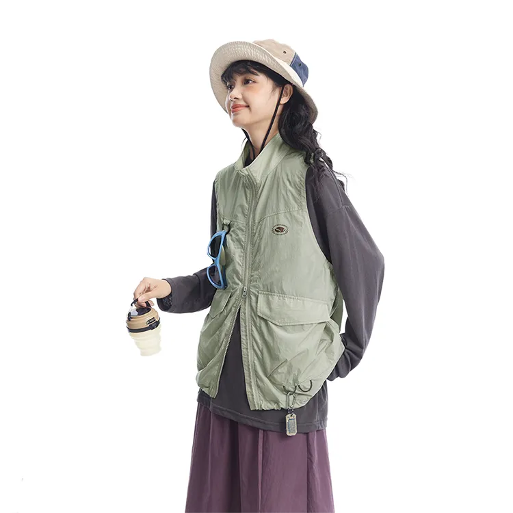 Saotome Vest Unisex Gray Pea Green-5