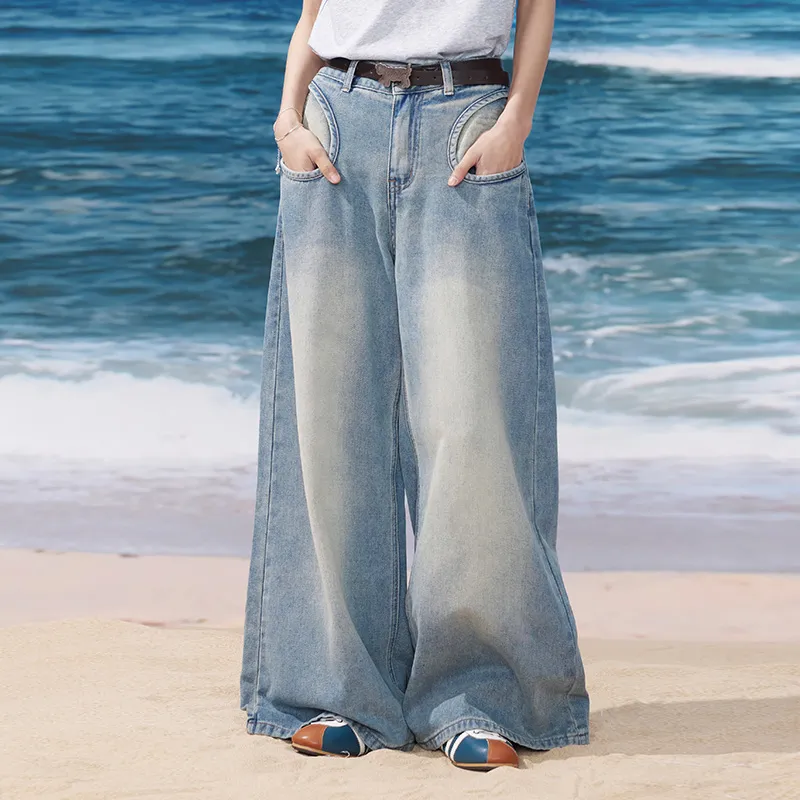 Madgood Jeans Women's Vintage Blue Comes With Earphone Case-2
