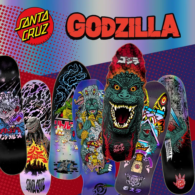 MOB GRIP Double Kick Skateboard, Fish Skateboard, Land Surfboard × Godzilla, Collaboration-4