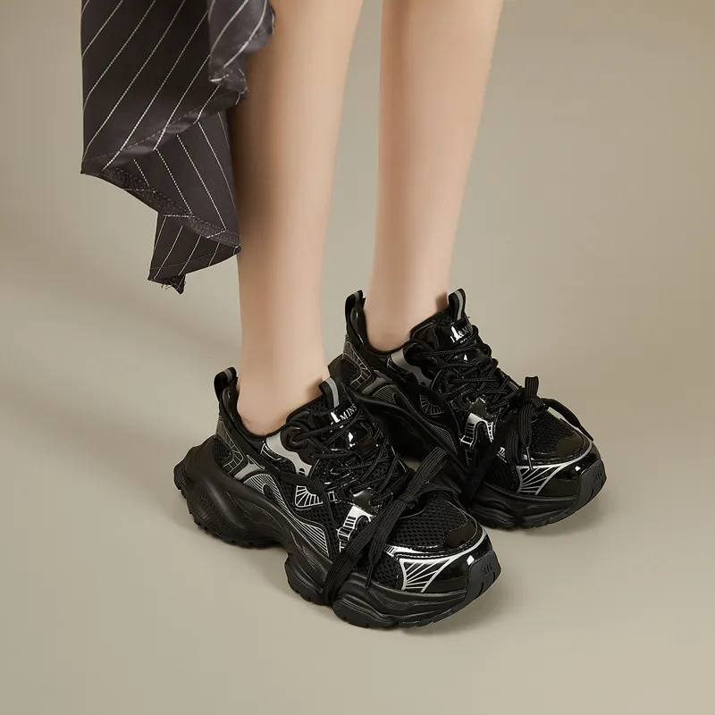 15 MINS Slip Resistant Low Top Chunky Sneakers Women's-12