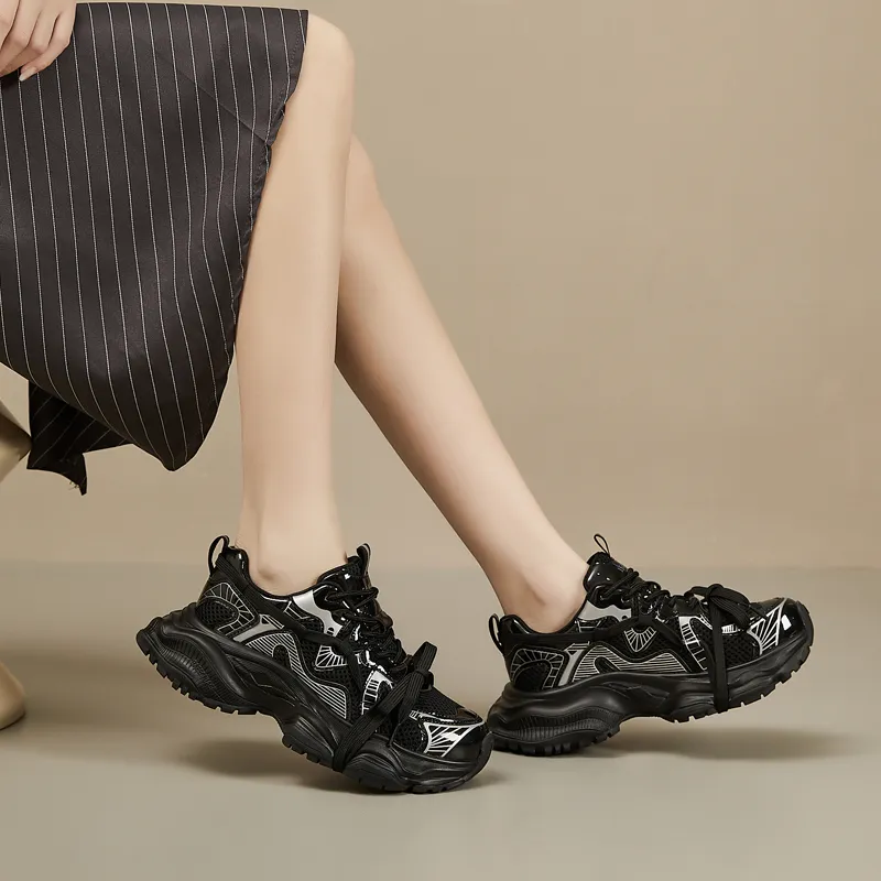 15 MINS Slip Resistant Low Top Chunky Sneakers Women's-11