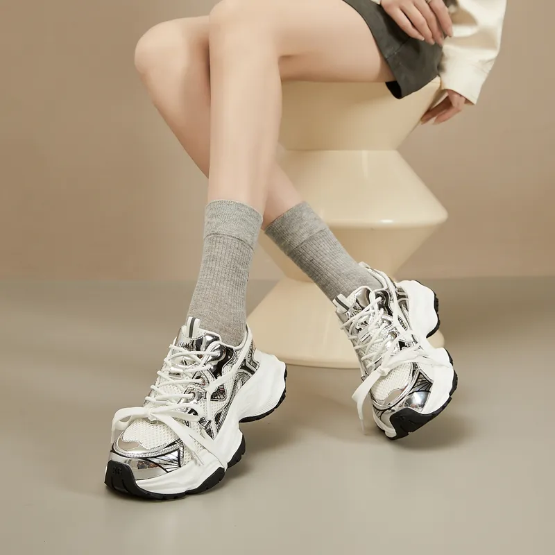 15 MINS Slip Resistant Low Top Chunky Sneakers Women's-4