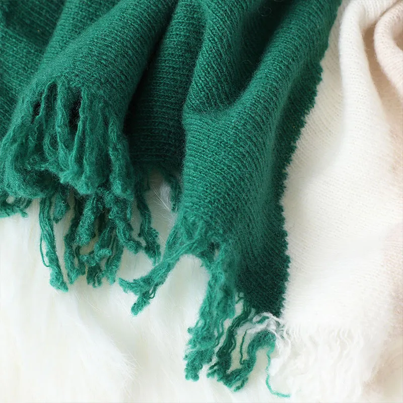 LE TISSERAND 100% Sheep Wool Knit Scarves Women's-2